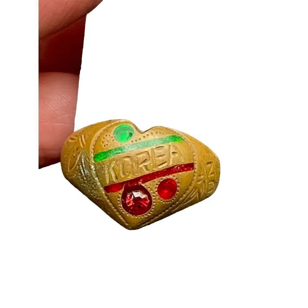 1950s Korean War Souvenir Sweet Heart Ring Size 11